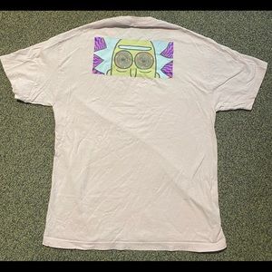 Pink Rick and Morty Shirt w/ Hypnotic Rick eye design on the back